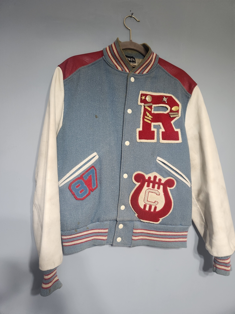 1983-1987 Letterman Jacket Central High School Raiders. Burden, Ks. Patches Pins
